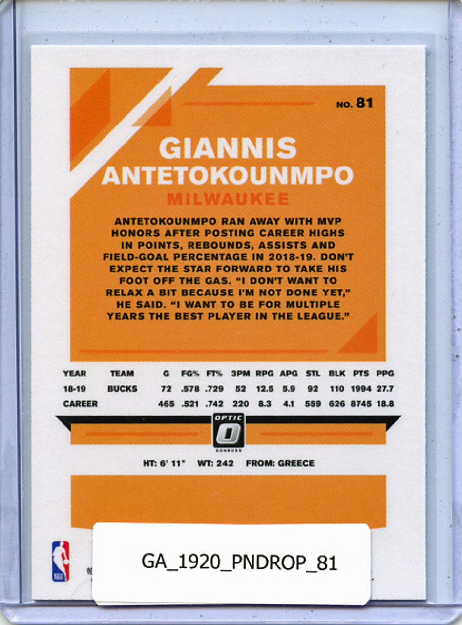 Giannis Antetokounmpo 2019-20 Donruss Optic #81