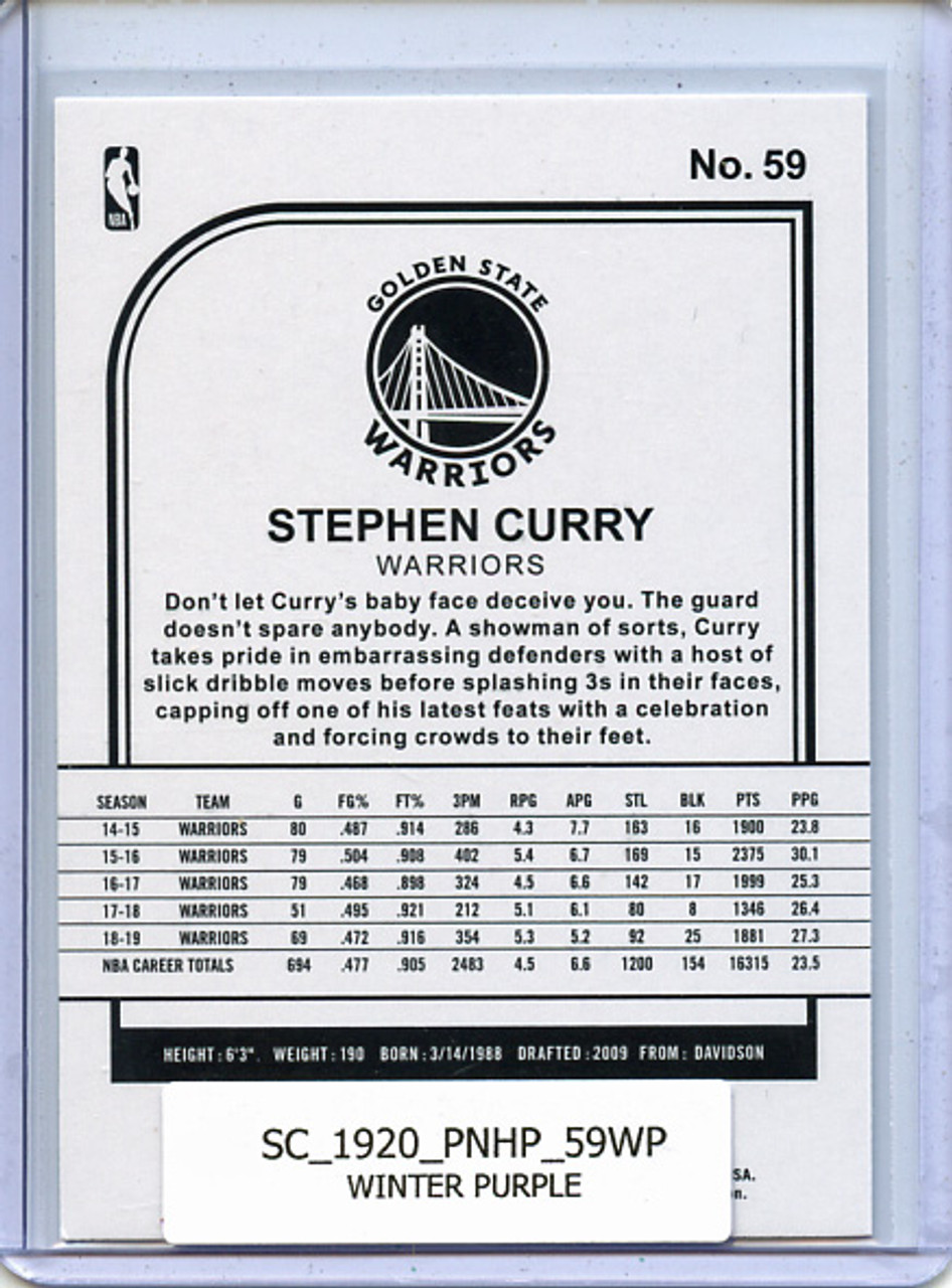 Stephen Curry 2019-20 Hoops #59 Winter Purple