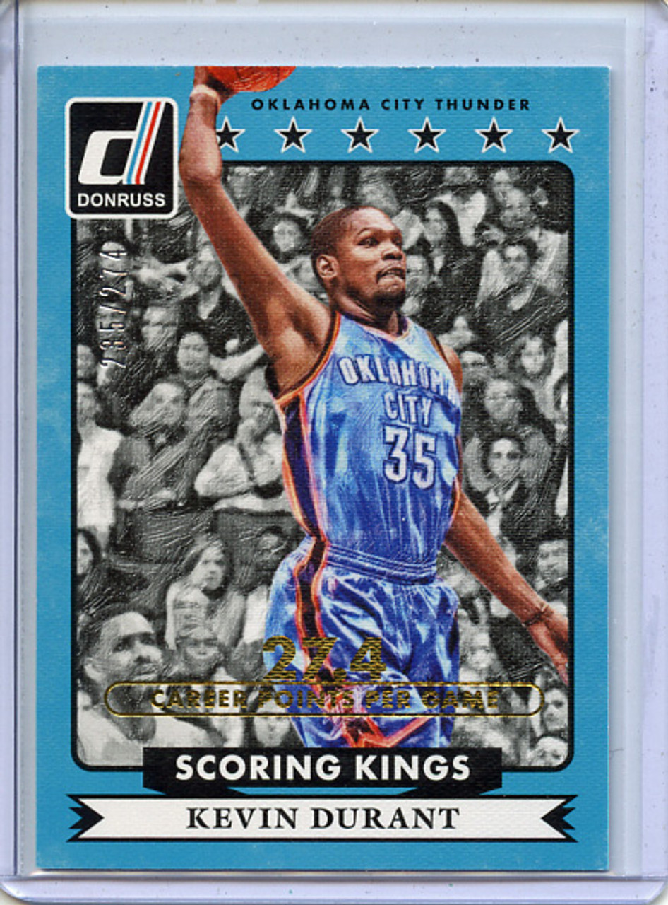 Kevin Durant 2014-15 Donruss, Scoring Kings #1 Stat Line Career PPG (#235/274)