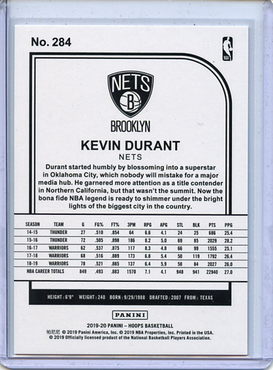 Kevin Durant 2019-20 Hoops #284 Hoops Tribute Teal (#17/49)