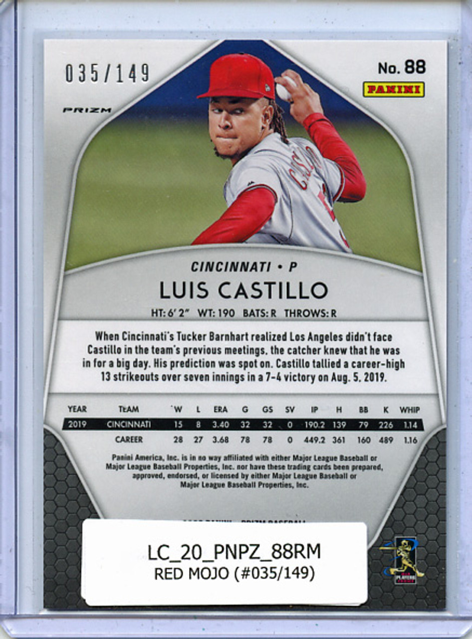 Luis Castillo 2020 Prizm #88 Red Mojo (#035/149)