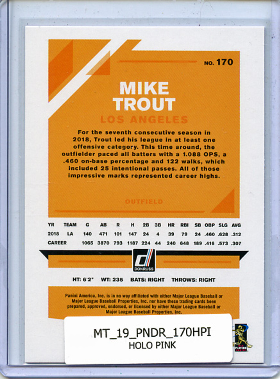 Mike Trout 2019 Donruss #170 Holo Pink