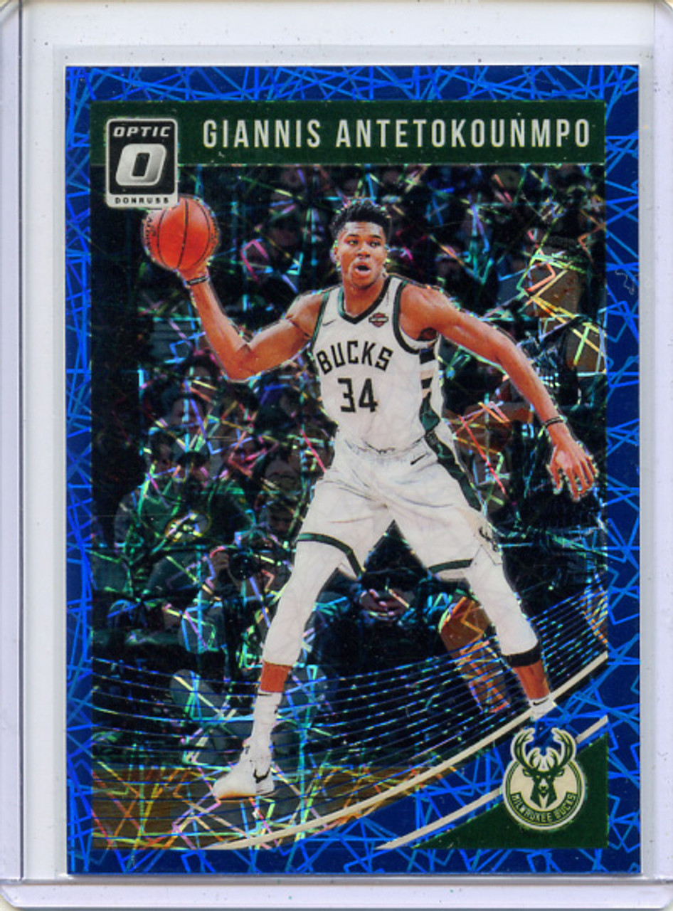 Giannis Antetokounmpo 2018-19 Donruss Optic #85 Blue Velocity (2)