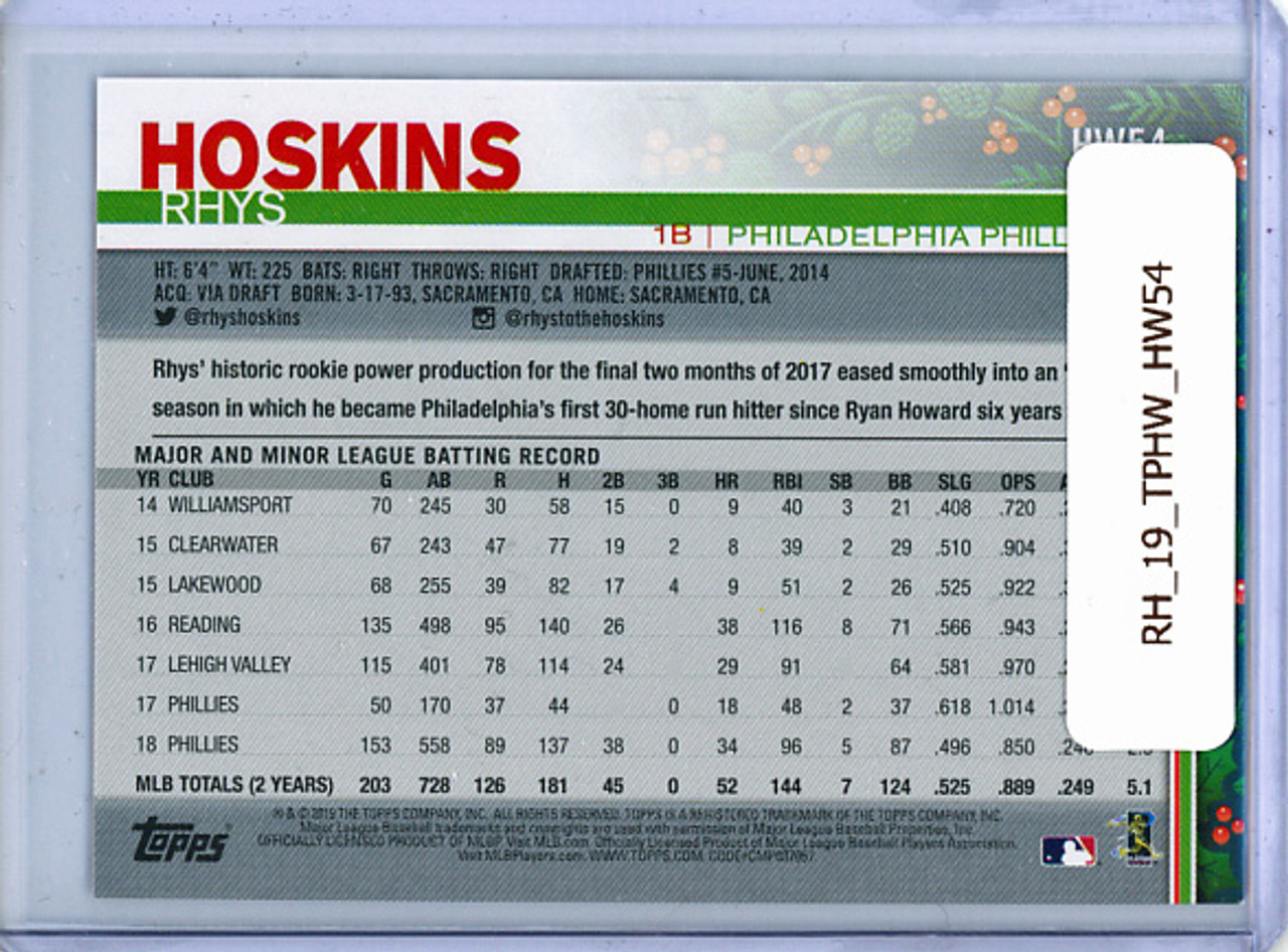 Rhys Hoskins 2019 Topps Holiday #HW54