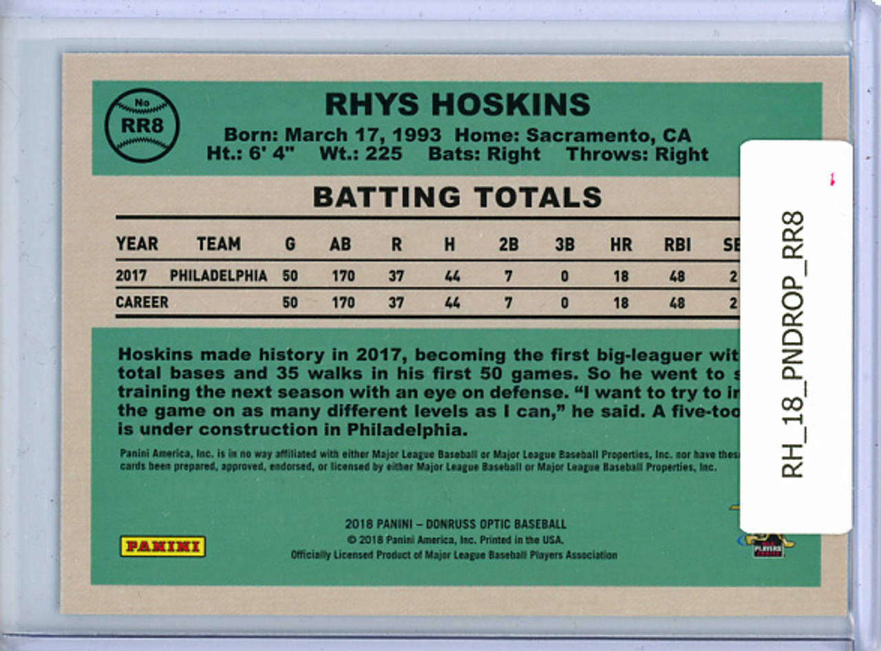 Rhys Hoskins 2018 Donruss Optic, 1984 Retro Rated Rookies #RR8