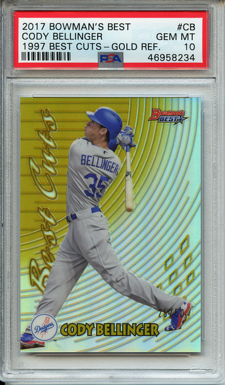 Cody Bellinger 2017 Bowman's Best, 1997 Best Cuts #97BC-CB Gold Refractors (#25/50) PSA 10 Gem Mint (#46958234)