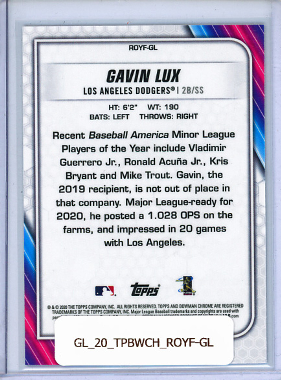 Gavin Lux 2020 Bowman Chrome, Rookie of the Year Favorites #ROYF-GL