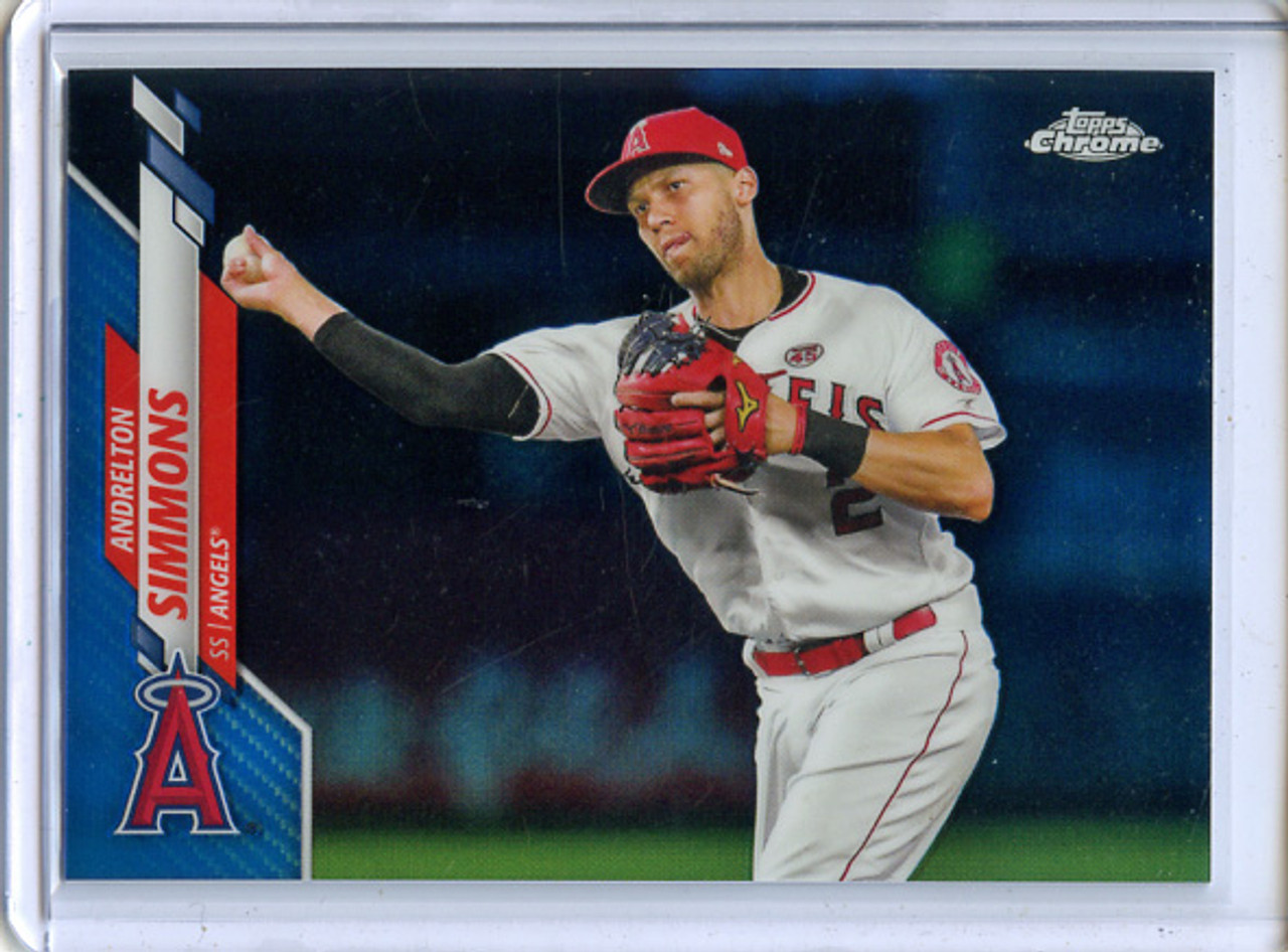 Andrelton Simmons 2020 Topps Chrome #72 Blue Refractors (#026/150)