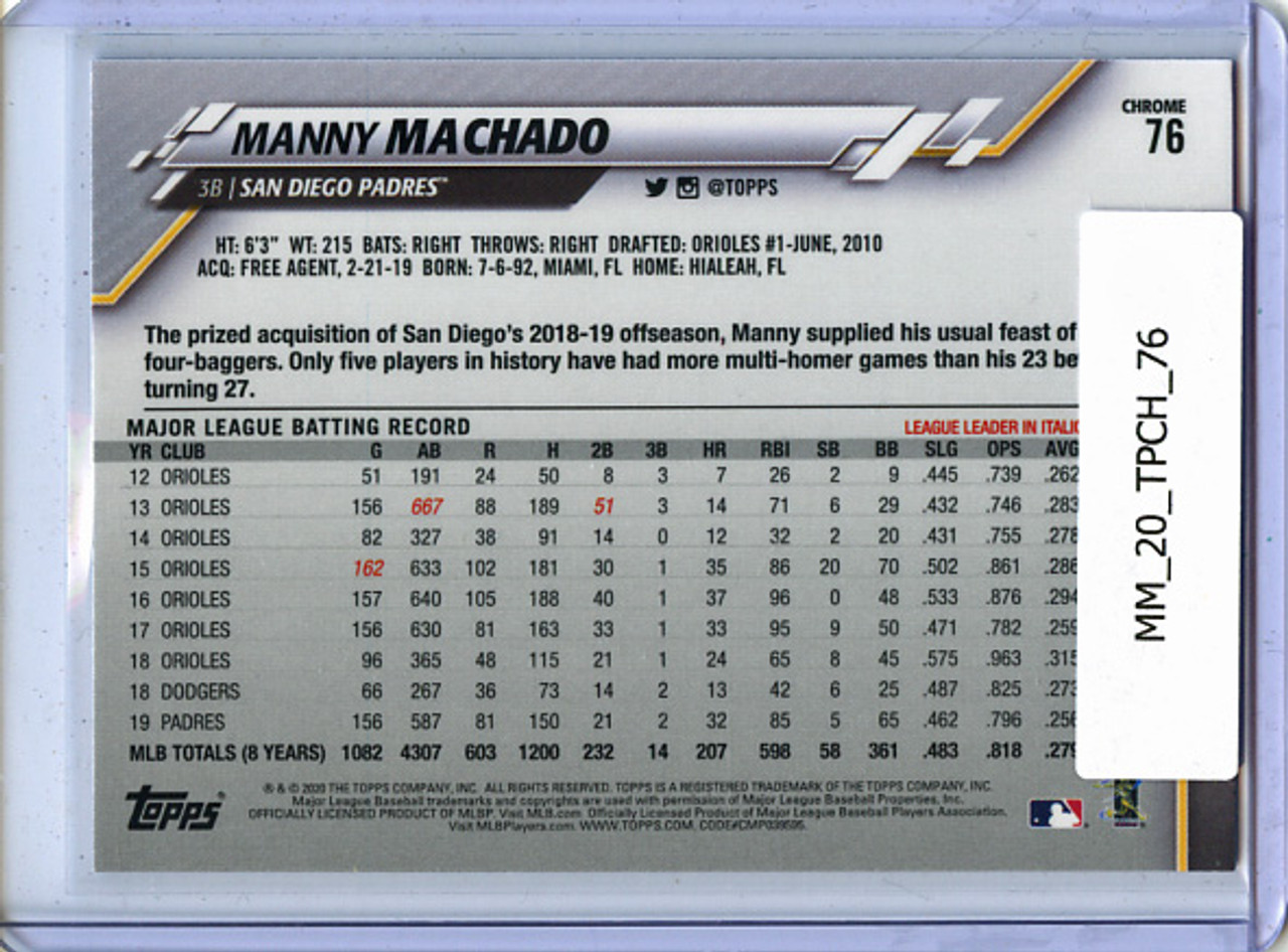 Manny Machado 2020 Topps Chrome #76