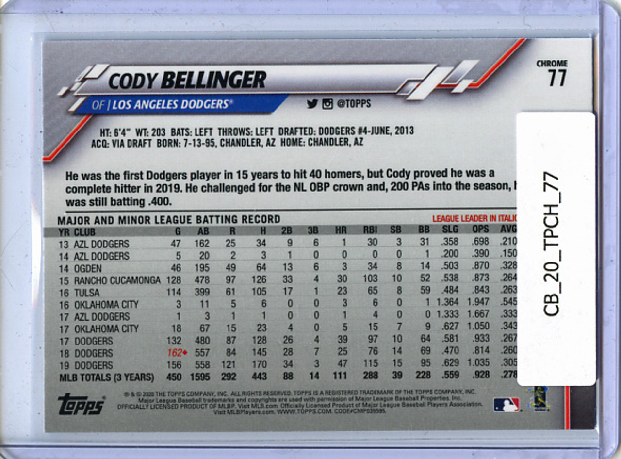 Cody Bellinger 2020 Topps Chrome #77