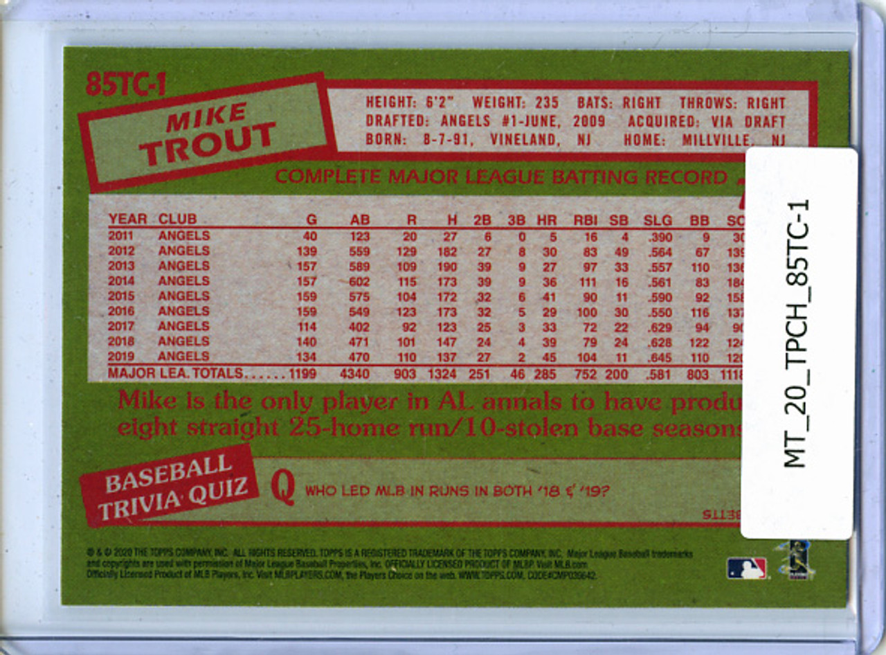 Mike Trout 2020 Topps Chrome, 1985 Topps #85TC-1