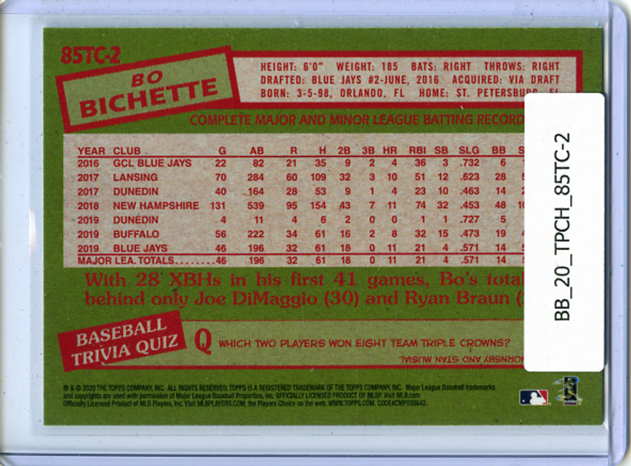 Bo Bichette 2020 Topps Chrome, 1985 Topps #85TC-2