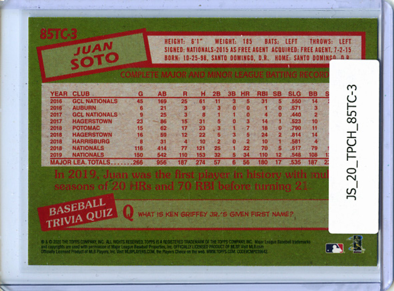 Juan Soto 2020 Topps Chrome, 1985 Topps #85TC-3