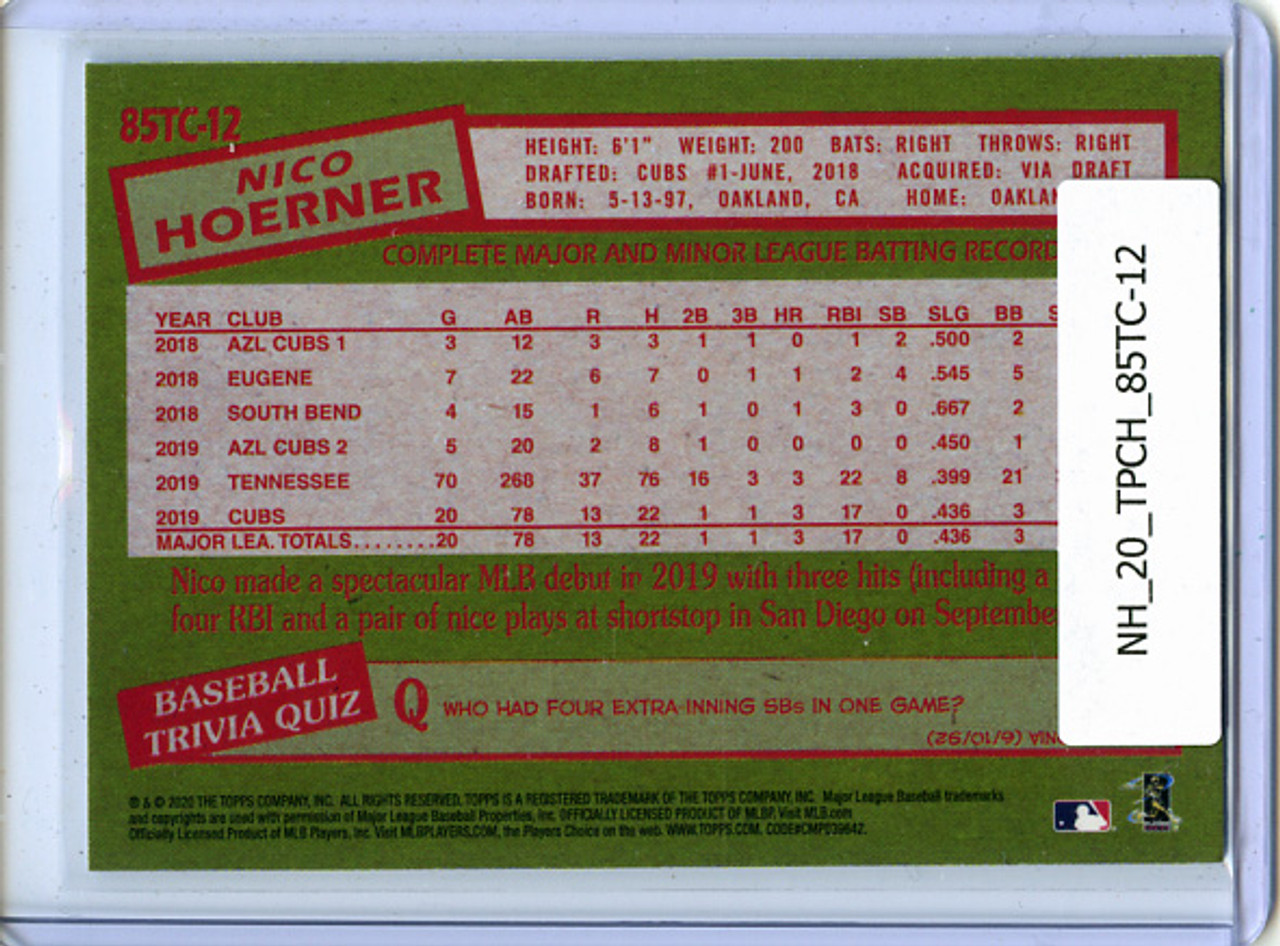 Nico Hoerner 2020 Topps Chrome, 1985 Topps #85TC-12