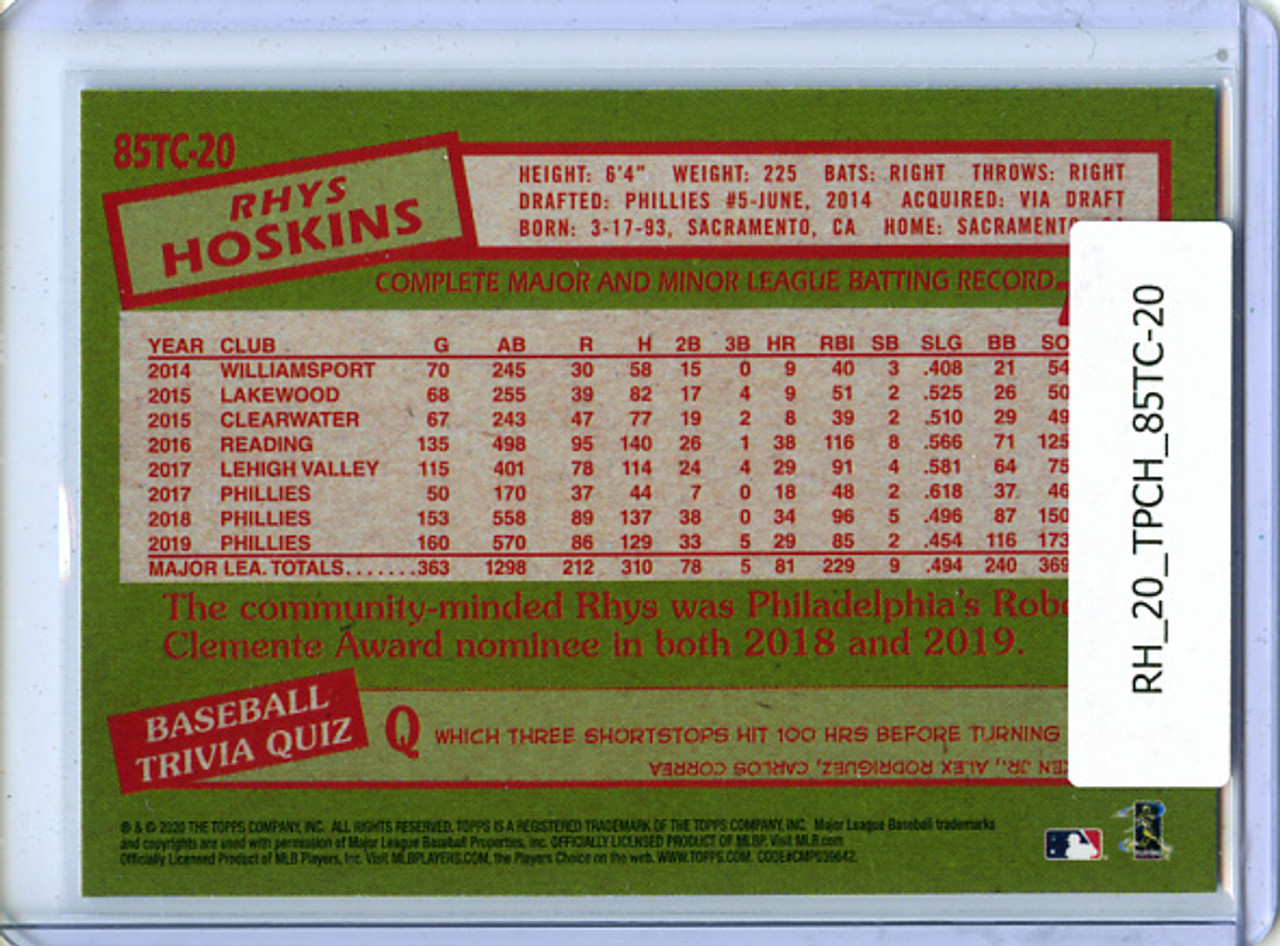 Rhys Hoskins 2020 Topps Chrome, 1985 Topps #85TC-20