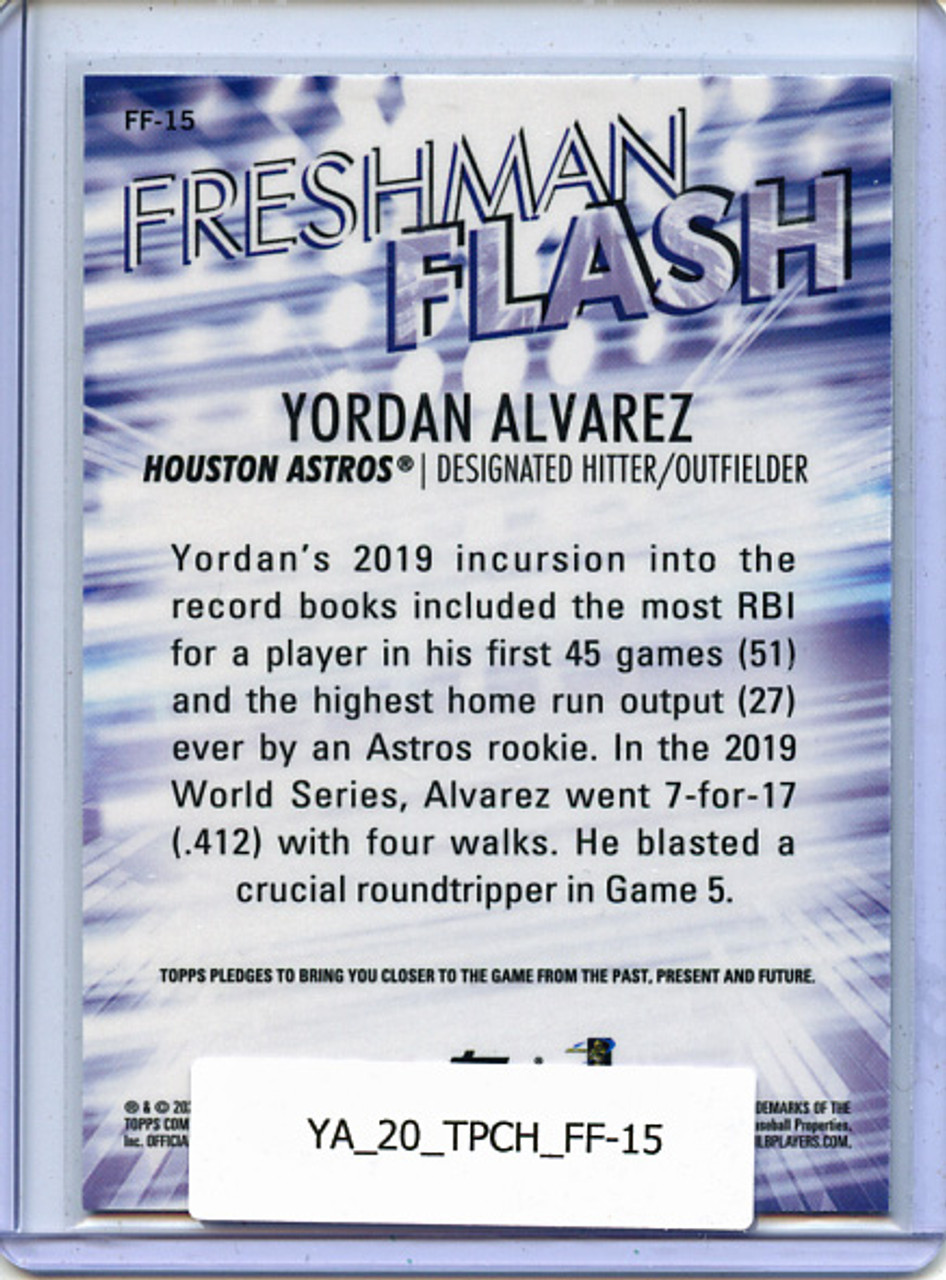 Yordan Alvarez 2020 Topps Chrome, Freshman Flash #FF-15