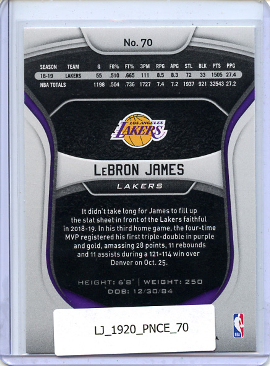 LeBron James 2019-20 Certified #70