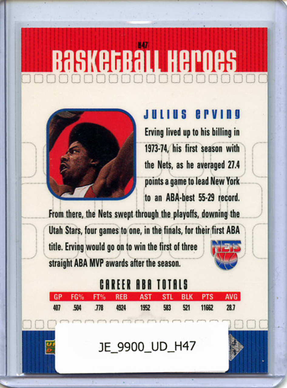 Julius Erving 1999-00 Upper Deck, Basketball Heroes #H47