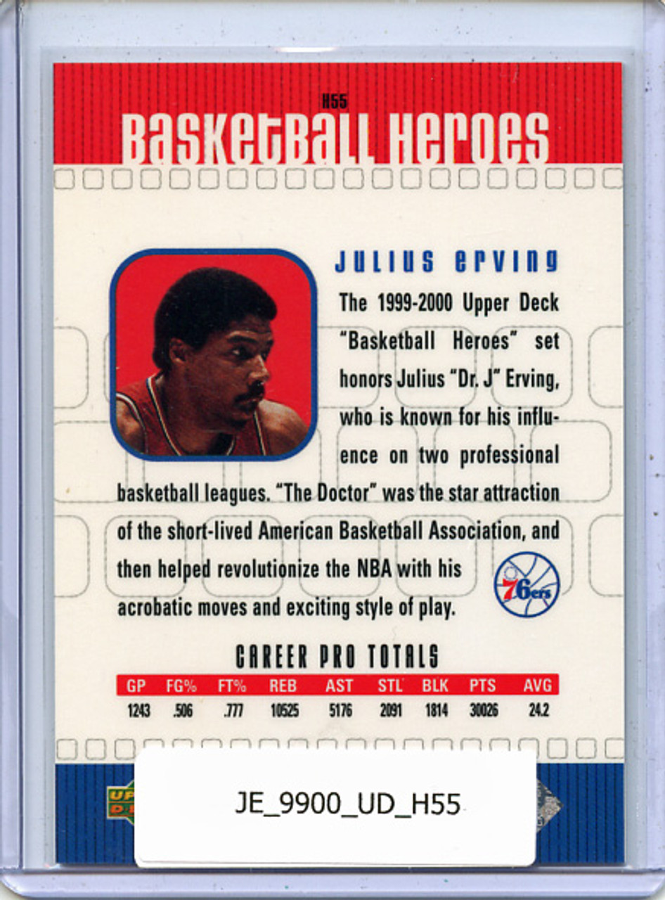 Julius Erving 1999-00 Upper Deck, Basketball Heroes #H55