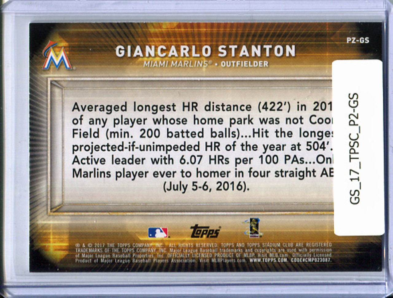 Giancarlo Stanton 2017 Stadium Club, Power Zone #P2-GS