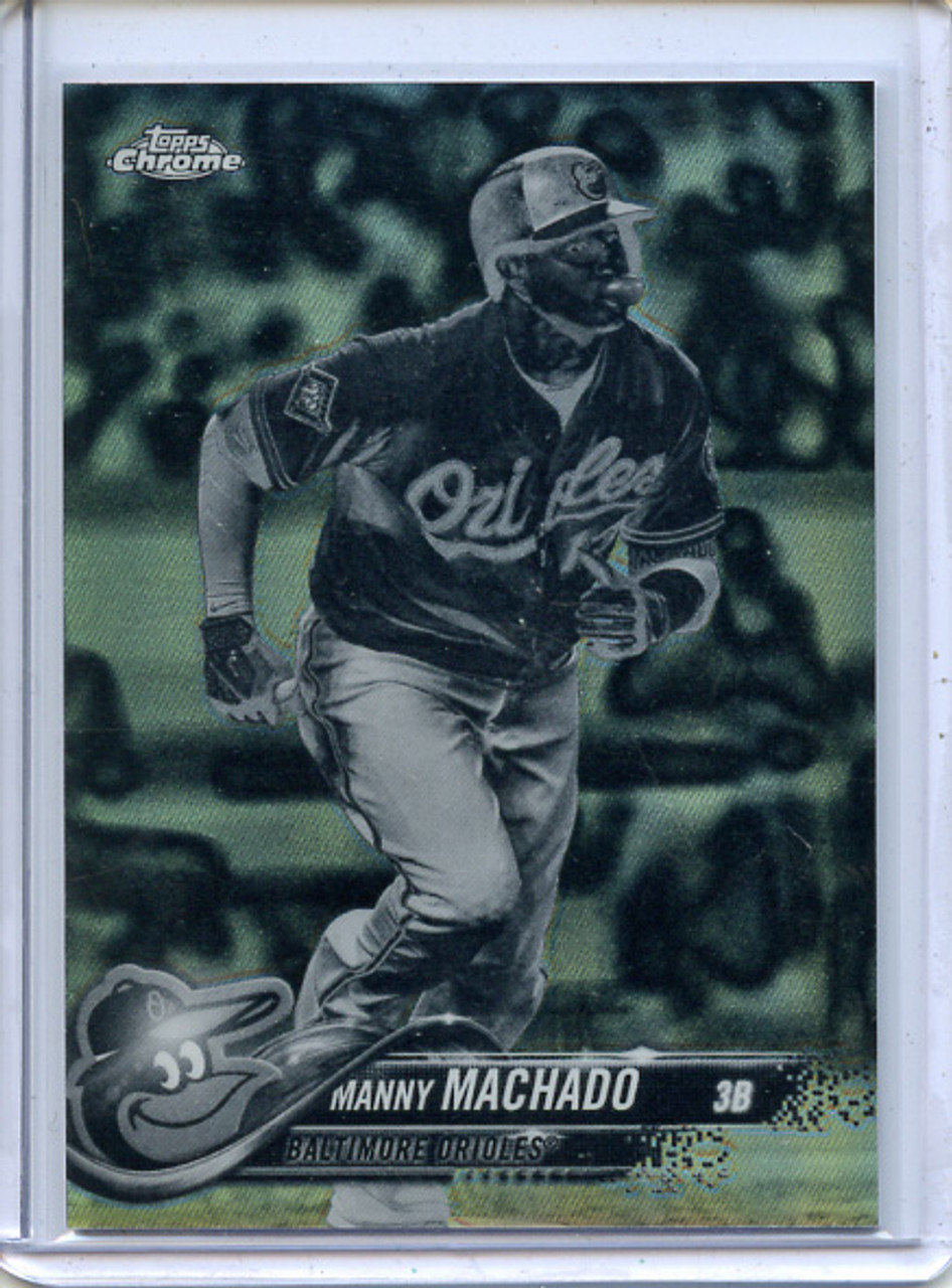 Manny Machado 2018 Topps Chrome #94 Black & White Negative Refractors