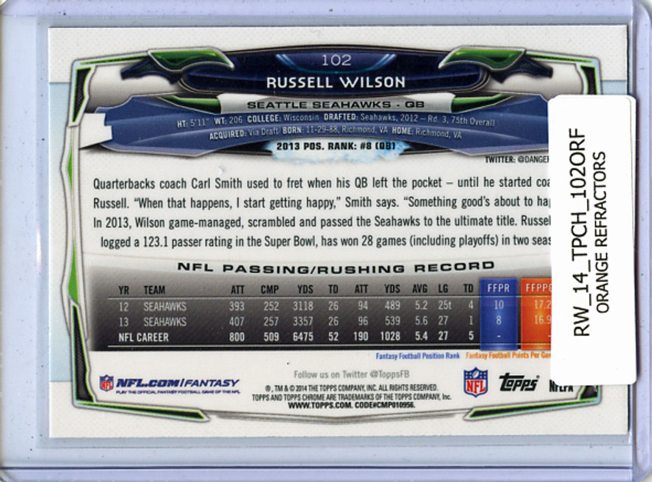 Russell Wilson 2014 Topps Chrome #102 Orange Refractors