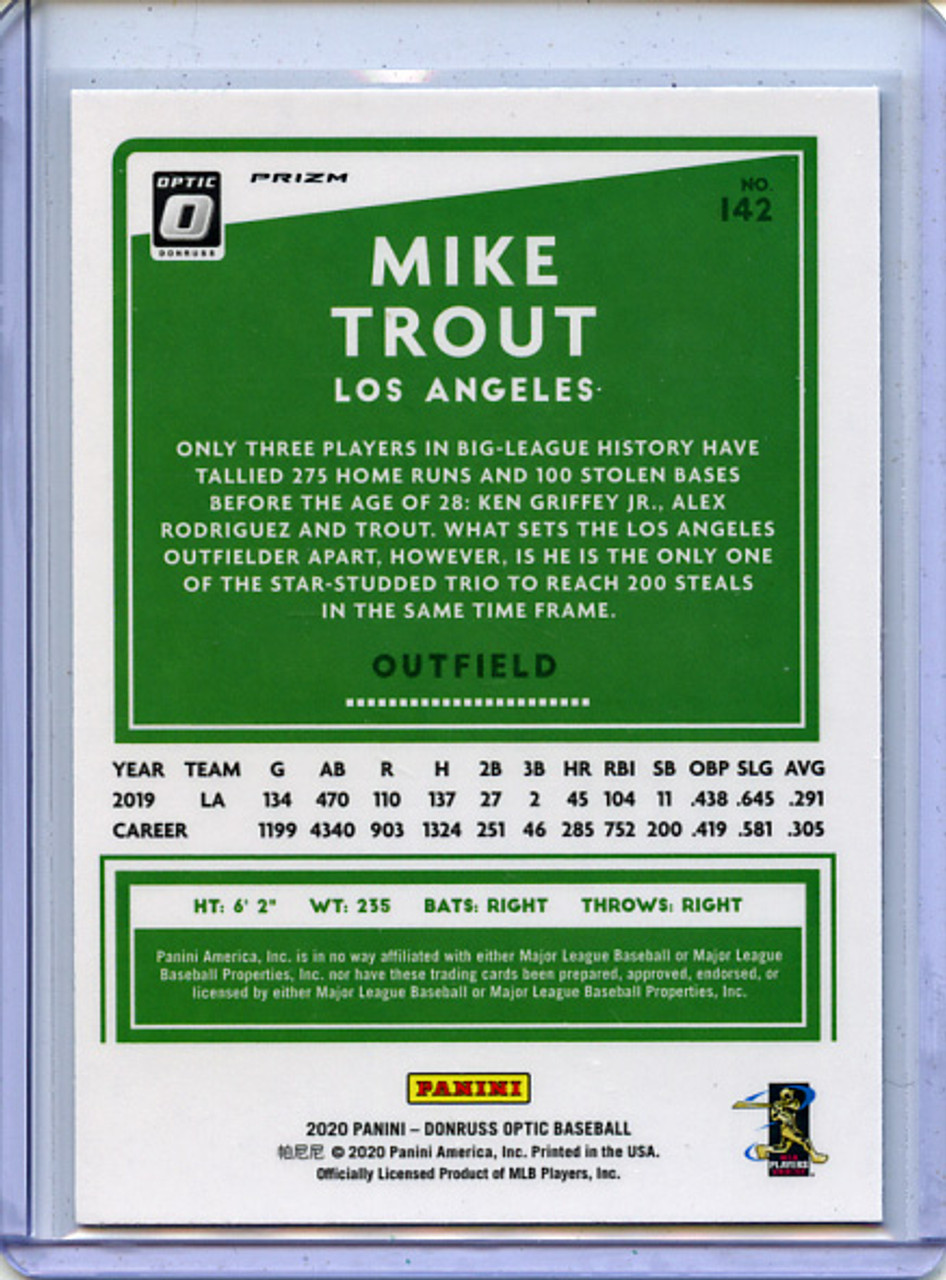 Mike Trout 2020 Donruss Optic #142 Holo (2)