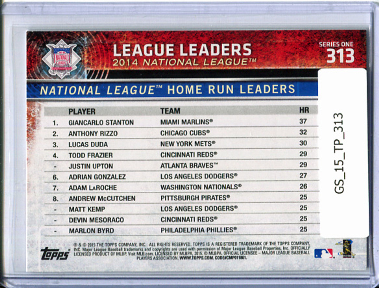Giancarlo Stanton, Anthony Rizzo, Lucas Duda 2015 Topps #313 Home Run Leaders