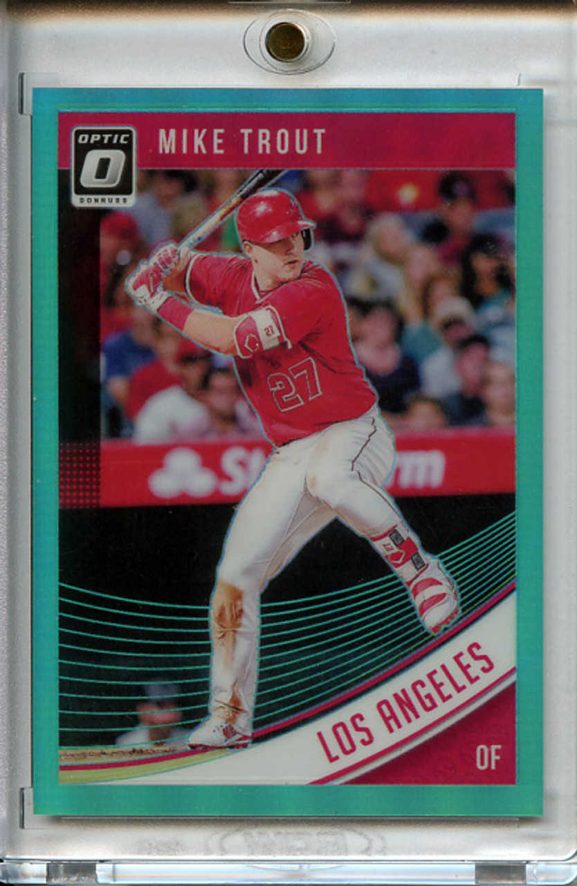 Mike Trout 2018 Donruss Optic #121 Aqua (#026/299)