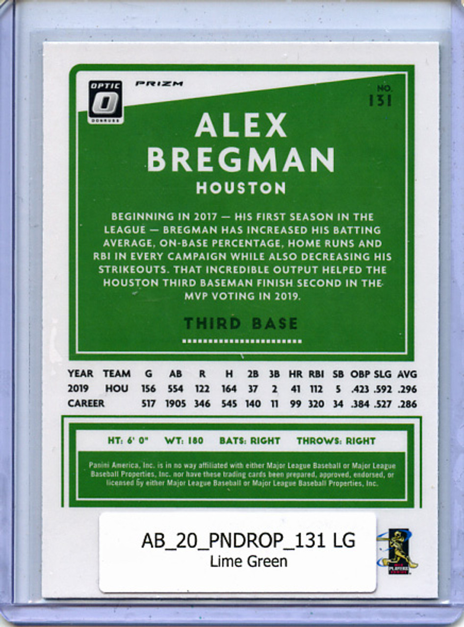 Alex Bregman 2020 Donruss Optic #131 Lime Green