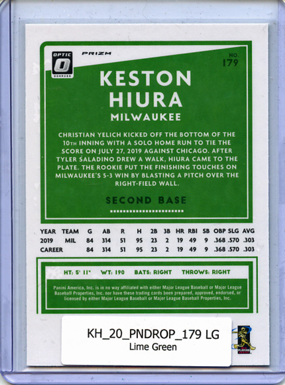 Keston Hiura 2020 Donruss Optic #179 Lime Green