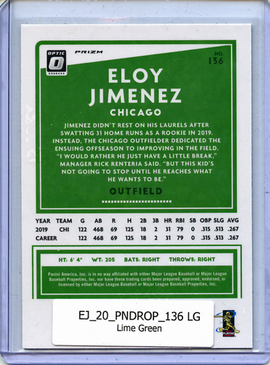 Eloy Jimenez 2020 Donruss Optic #136 Lime Green