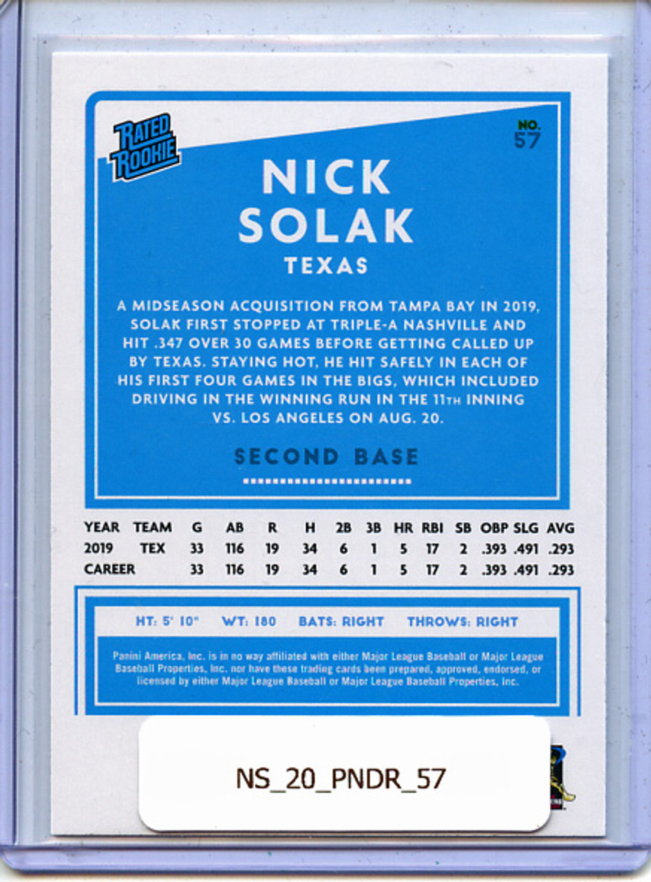 Nick Solak 2020 Donruss #57