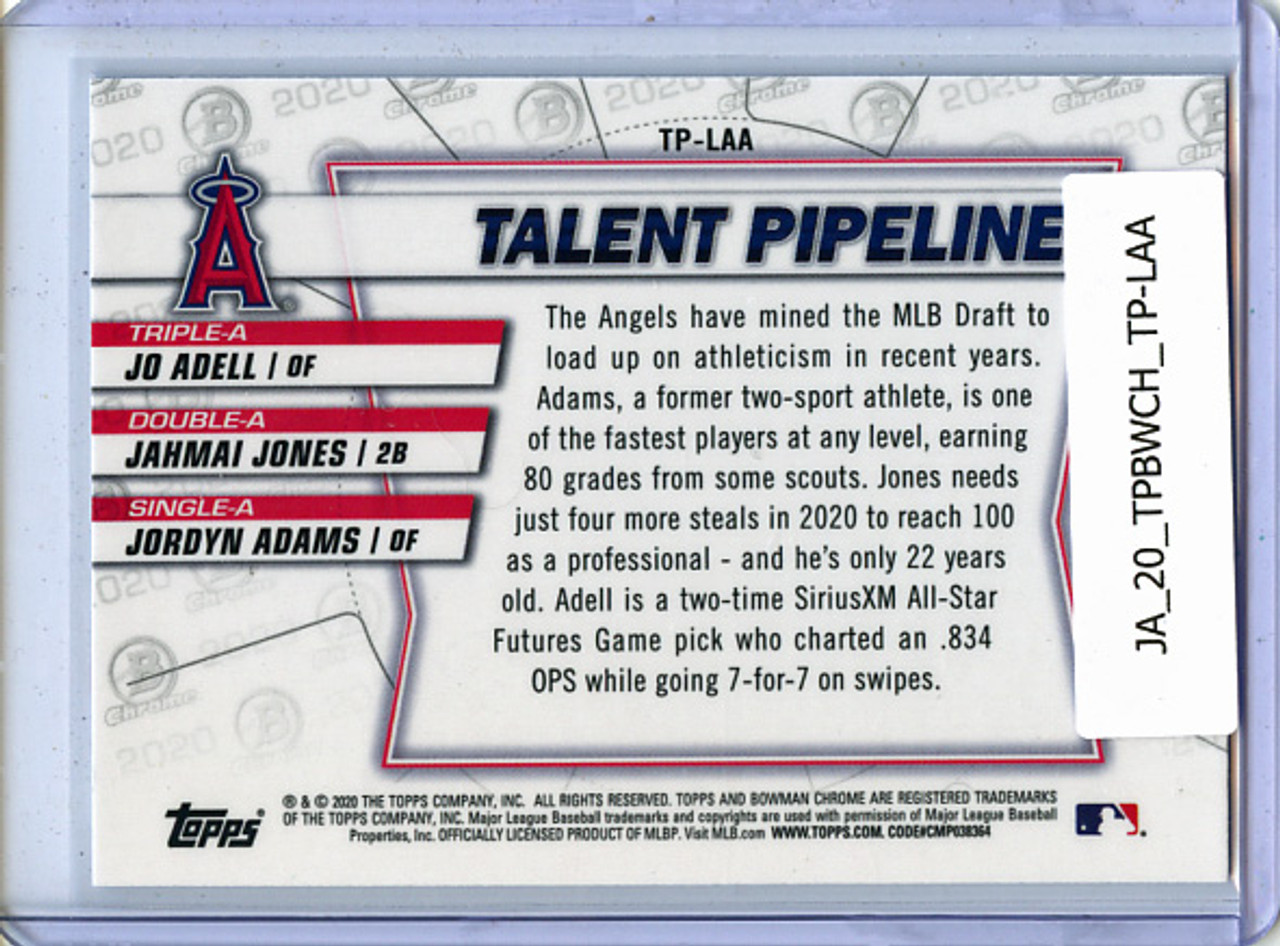 Jo Adell, Jahmai Jones, Jordyn Adams 2020 Bowman Chrome, Talent Pipeline #TP-LAA