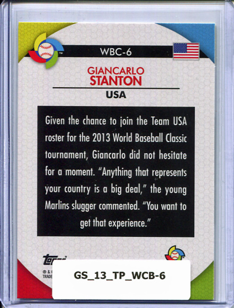 Giancarlo Stanton 2013 Topps, World Baseball Classic #WBC-6