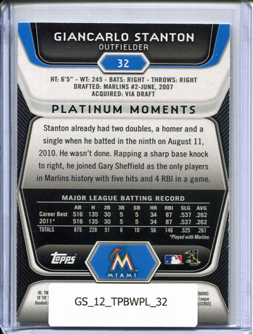 Giancarlo Stanton 2012 Bowman Platinum #32