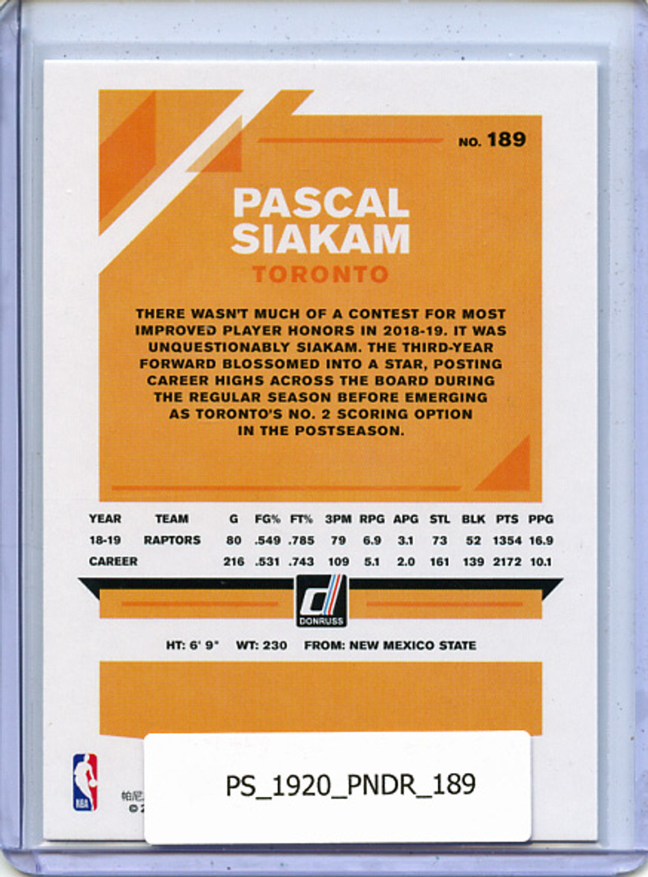 Pascal Siakam 2019-20 Donruss #189