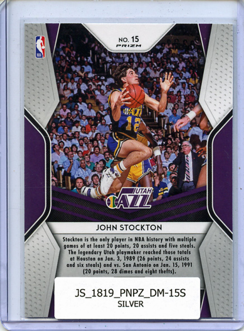 John Stockton 2018-19 Prizm, Dominance #15 Silver
