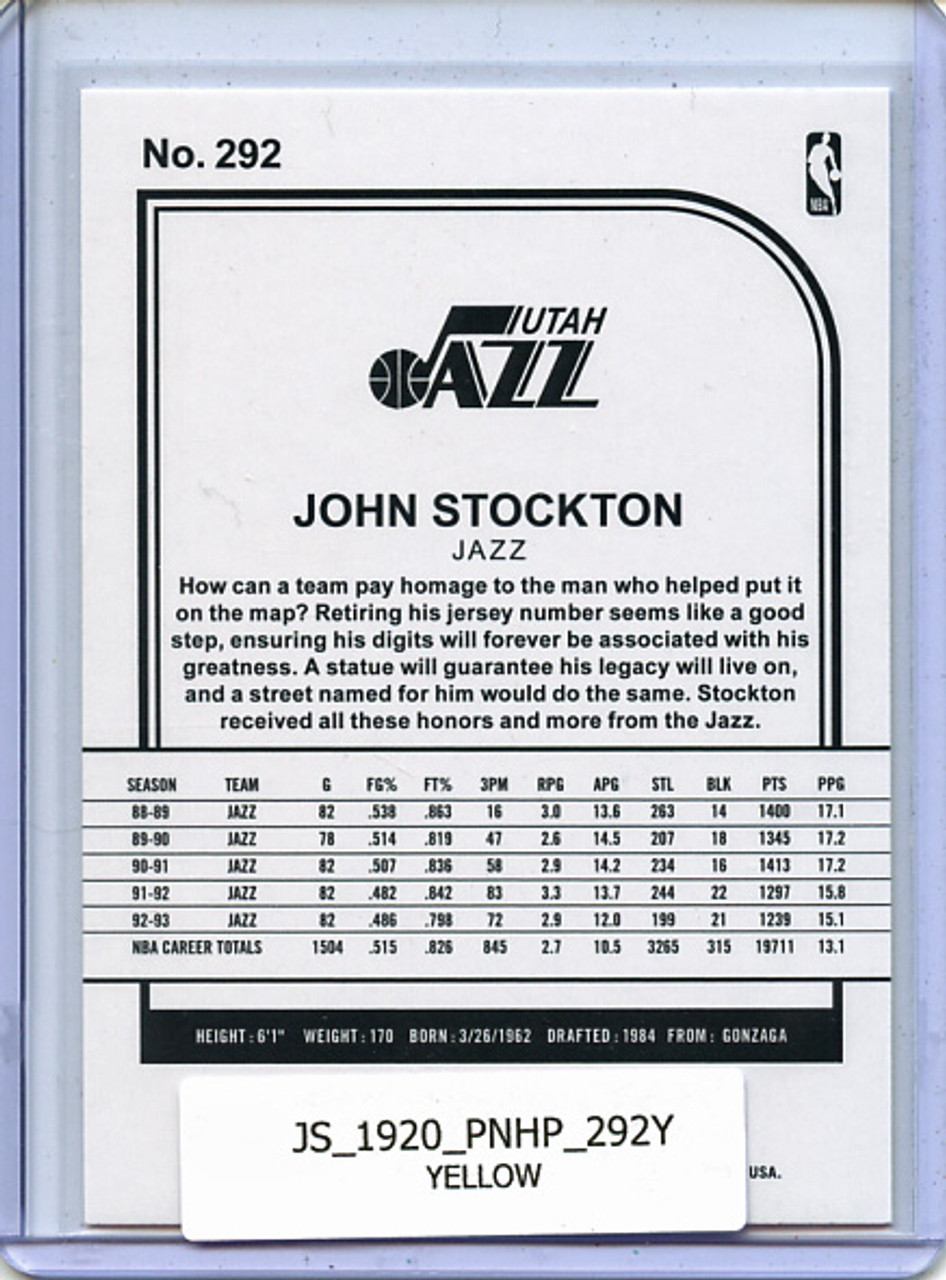 John Stockton 2019-20 Hoops #292 Hoops Tribute Yellow