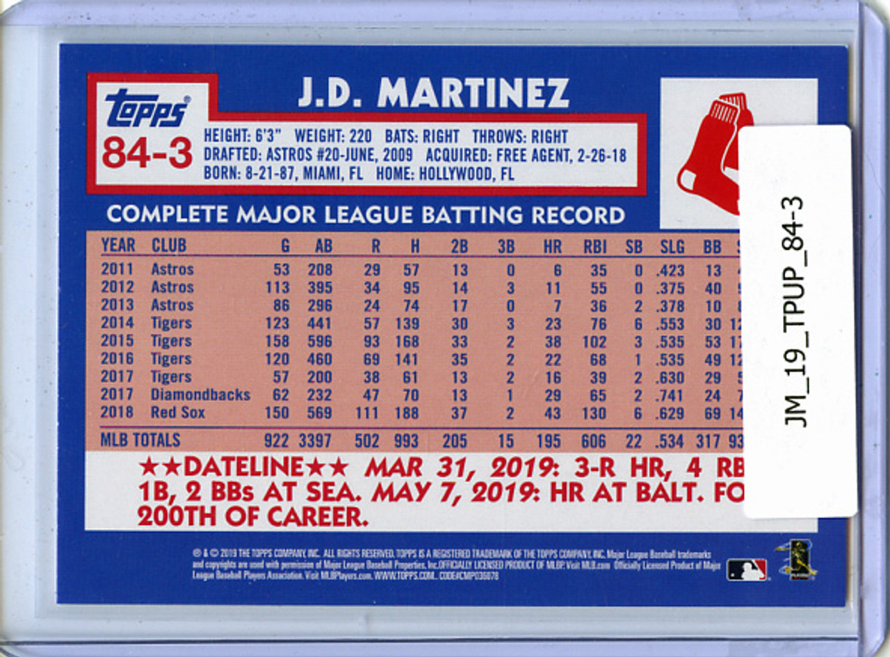 J.D. Martinez 2019 Topps Update, 1984 Topps #84-3
