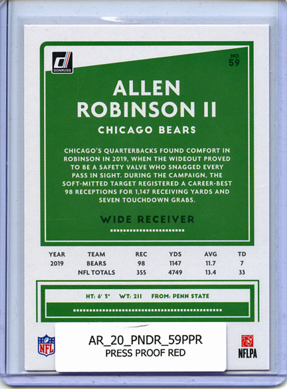 Allen Robinson II 2020 Donruss #59 Press Proof Red