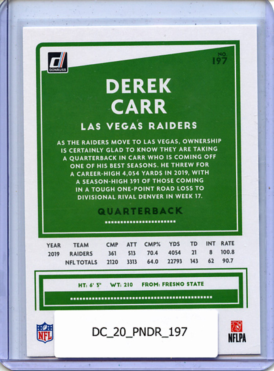 Derek Carr 2020 Donruss #197