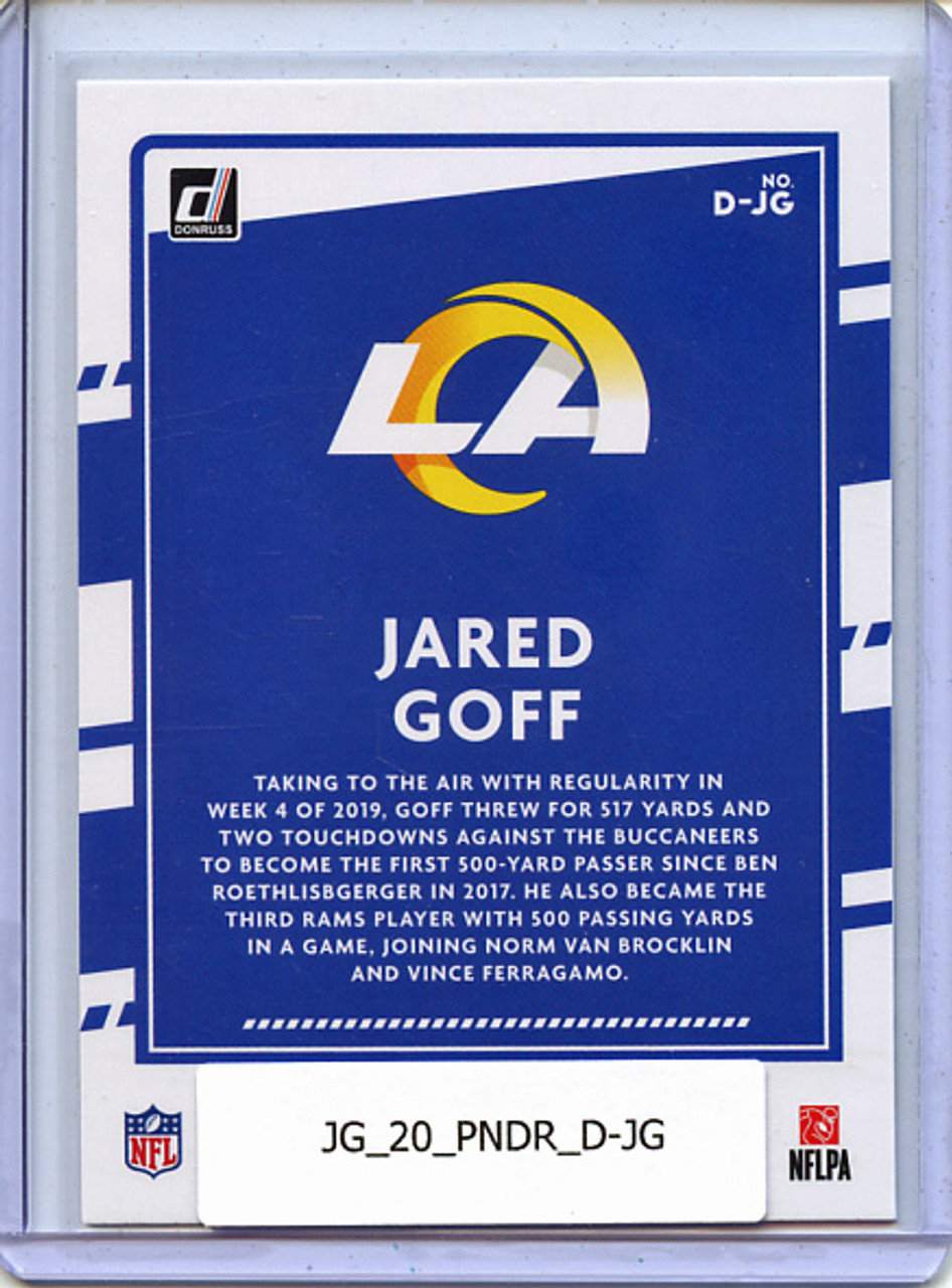 Jared Goff 2020 Donruss, Dominators #D-JG