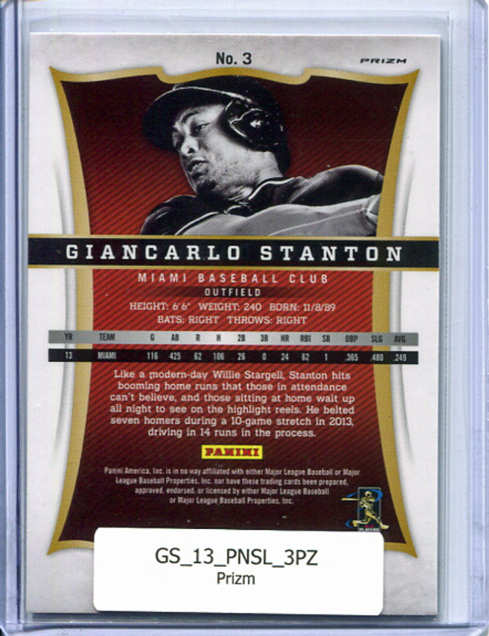 Giancarlo Stanton 2013 Select #3 Silver