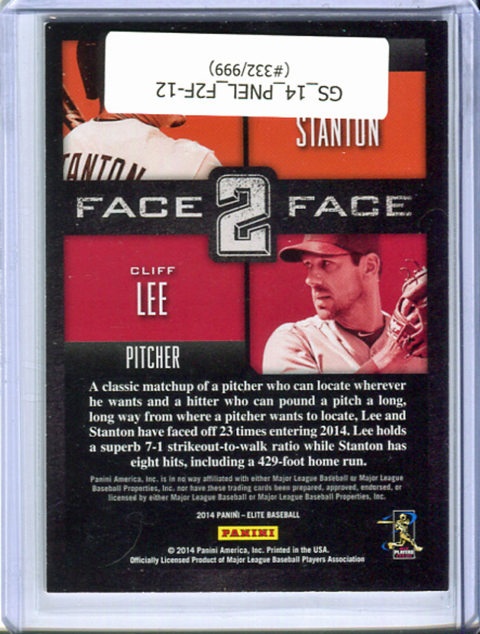 Giancarlo Stanton, Cliff Lee 2014 Elite, Face 2 Face #F2F-12 (#332/999)