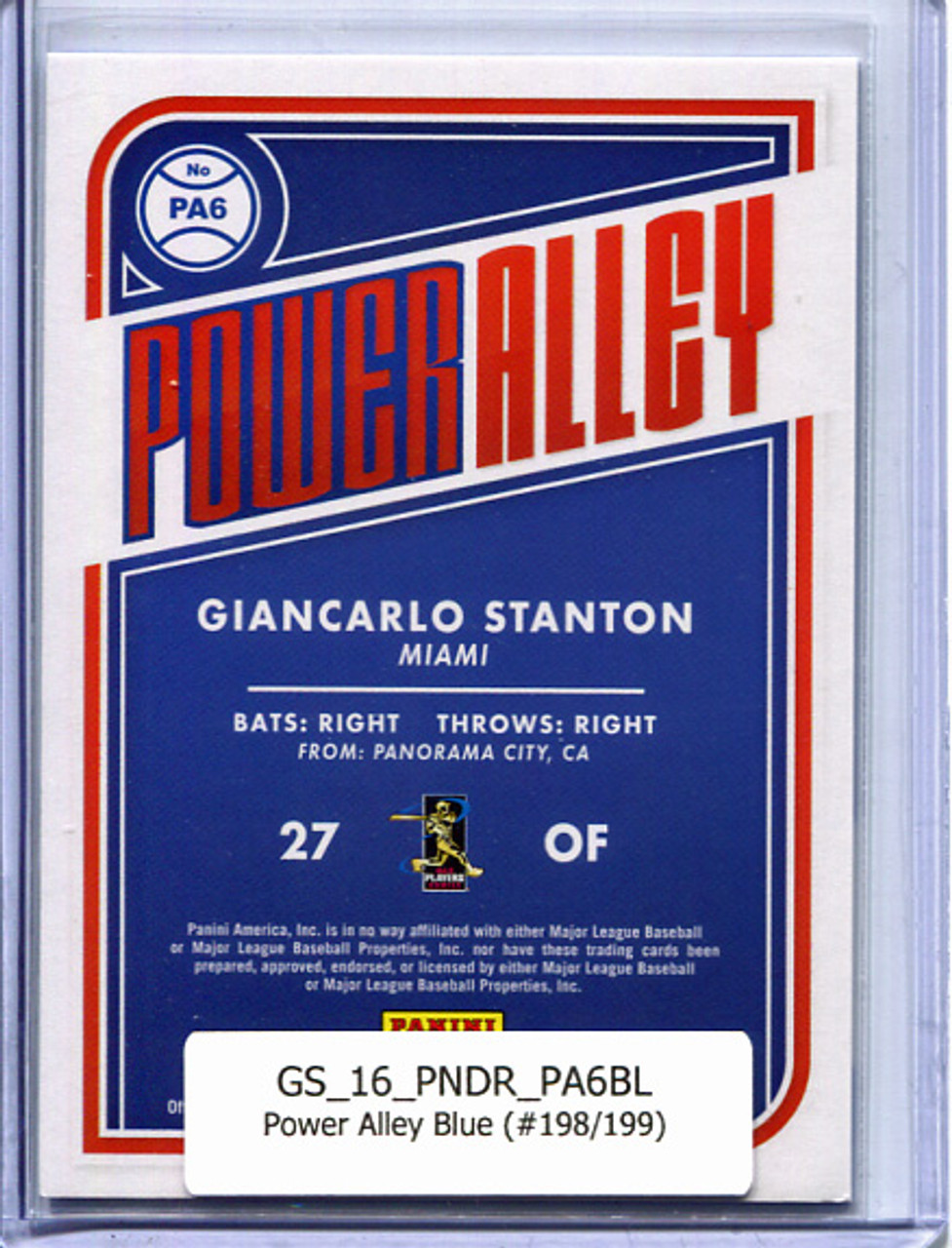 Giancarlo Stanton 2016 Donruss, Power Alley #PA6 Blue (#198/199)