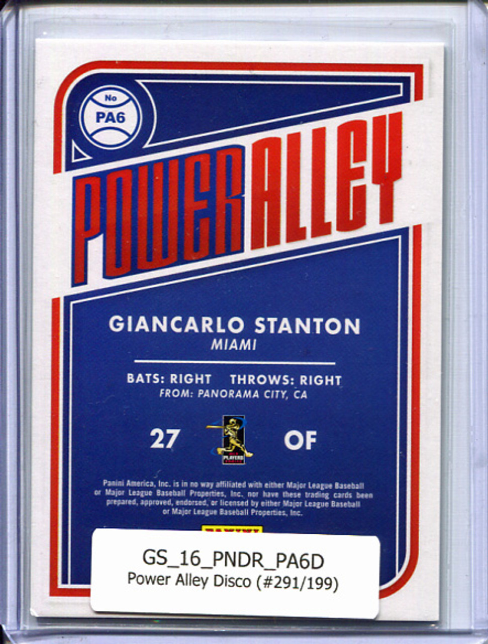 Giancarlo Stanton 2016 Donruss, Power Alley #PA6 Disco (#291/299)