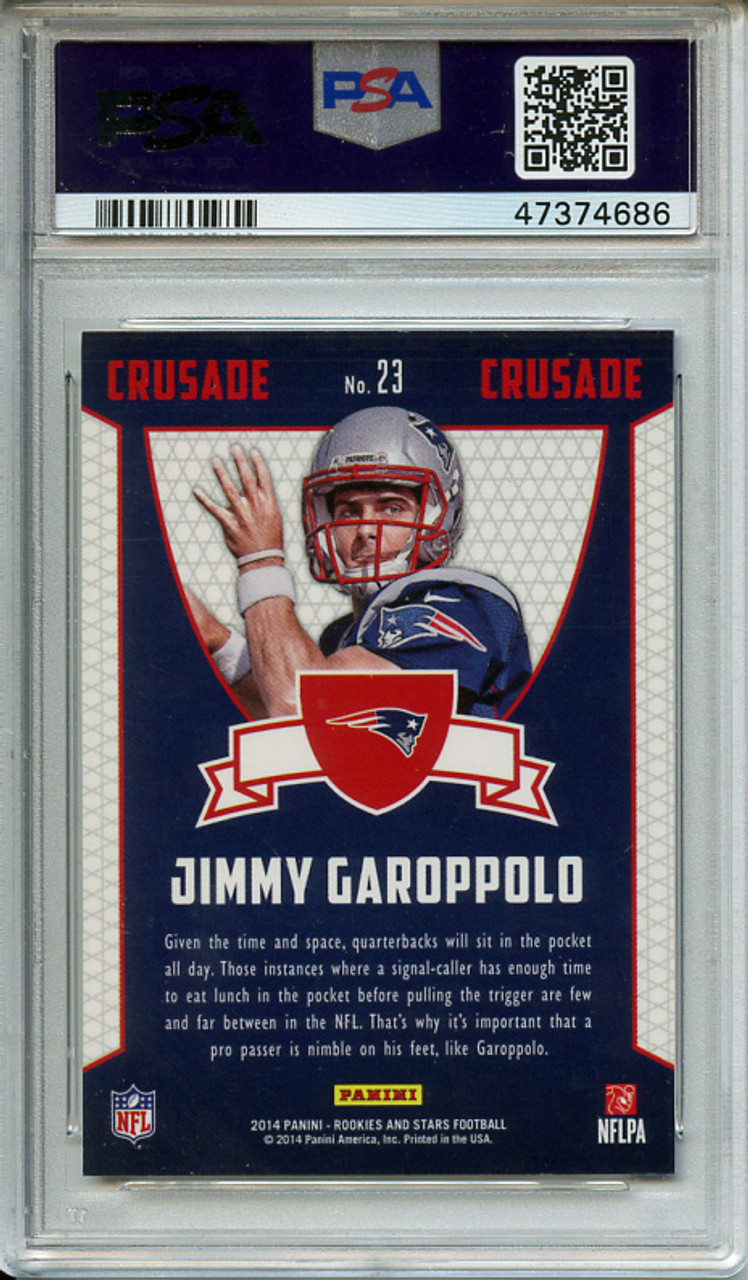 Jimmy Garoppolo 2014 Rookies & Stars, Rookie Crusade #23 PSA 9 Mint (#47374686)