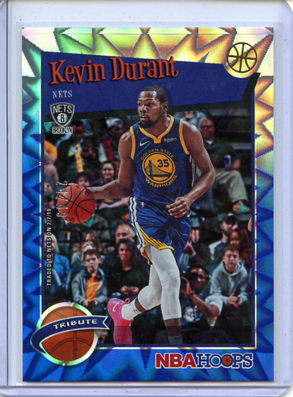 Kevin Durant 2019-20 Hoops #284 Hoops Tribute Blue Explosion (#24/49)