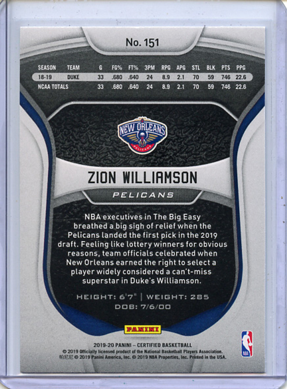 Zion Williamson 2019-20 Certified #151 (2)